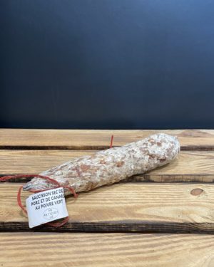 Saucisson canard poivre vert