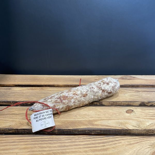 Saucisson canard poivre vert